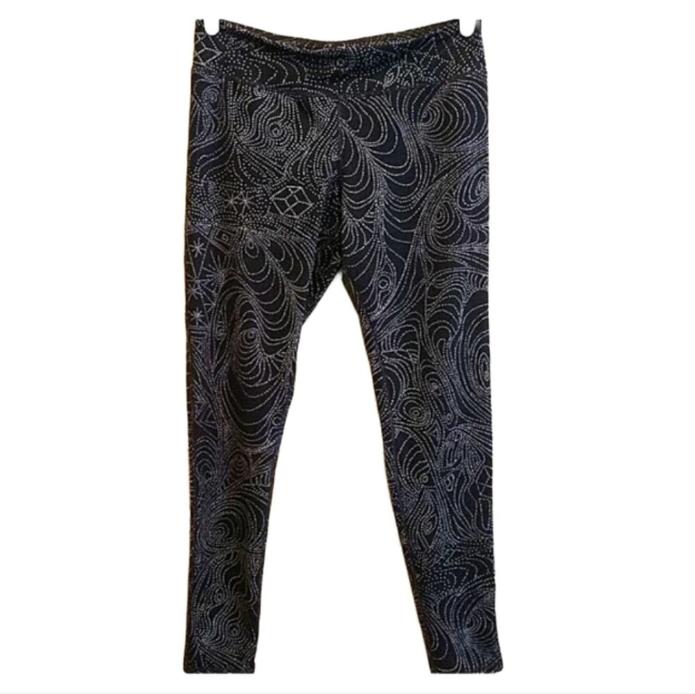 Mossimo Supply Company Black Patterned Legging size Large